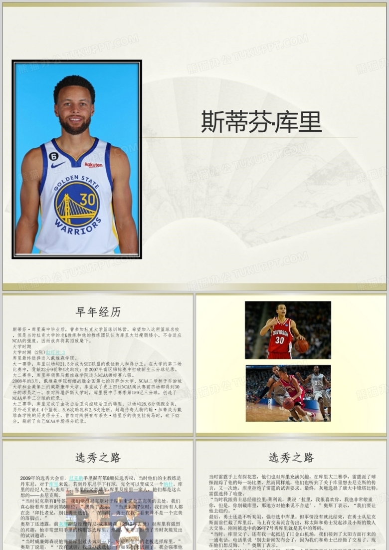 篮球运动明星库里ppt介绍