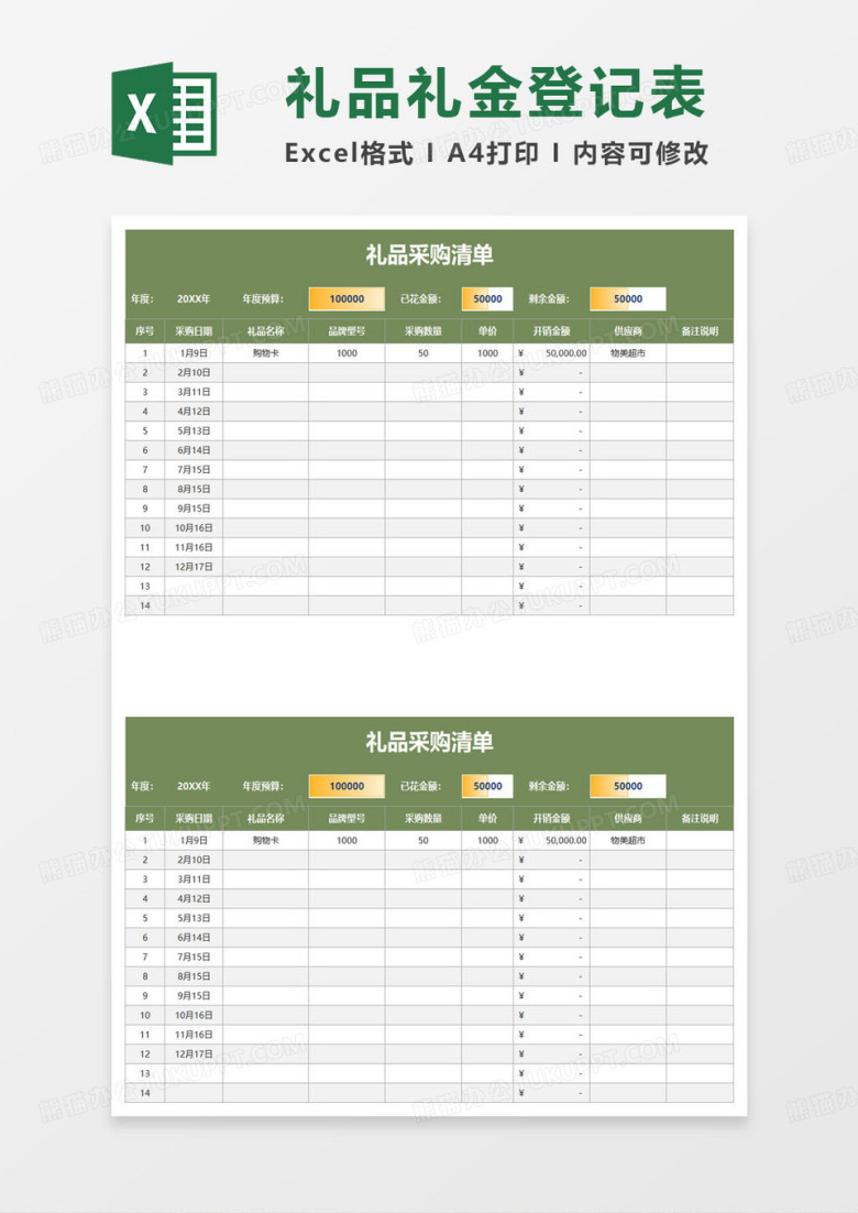 礼品礼物采购清单