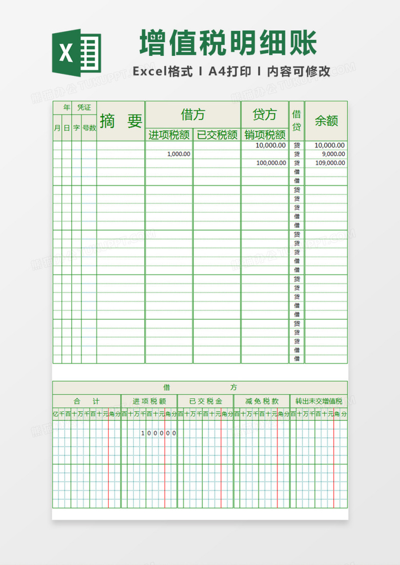 应交税金（增值税）明细账