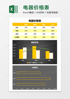 价格表Excel表格模板_价格表Excel表格模板下载_熊猫办公