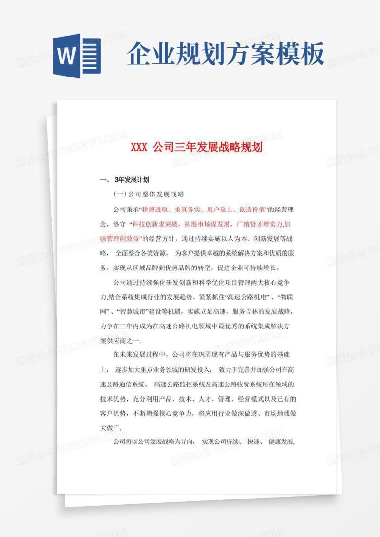 企业发展战略规划【范本模板】