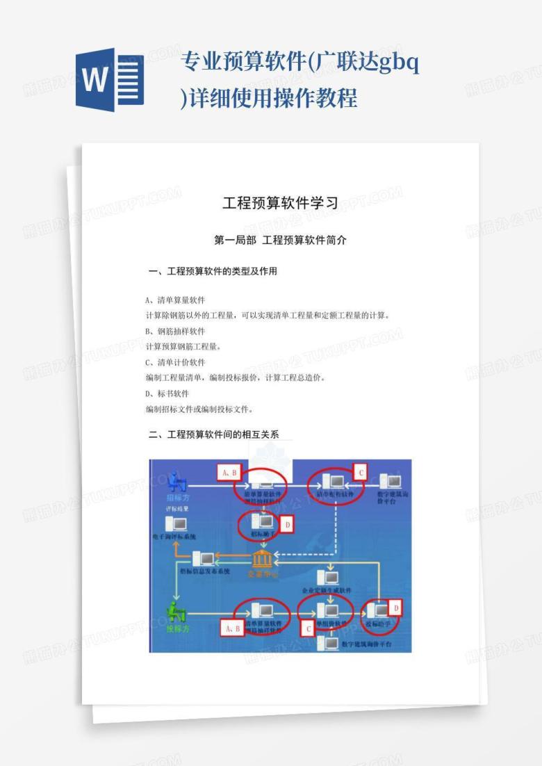 专业预算软件(广联达gbq)详细使用操作教程Word模板下载_编号lpmnyvgv_熊猫办公