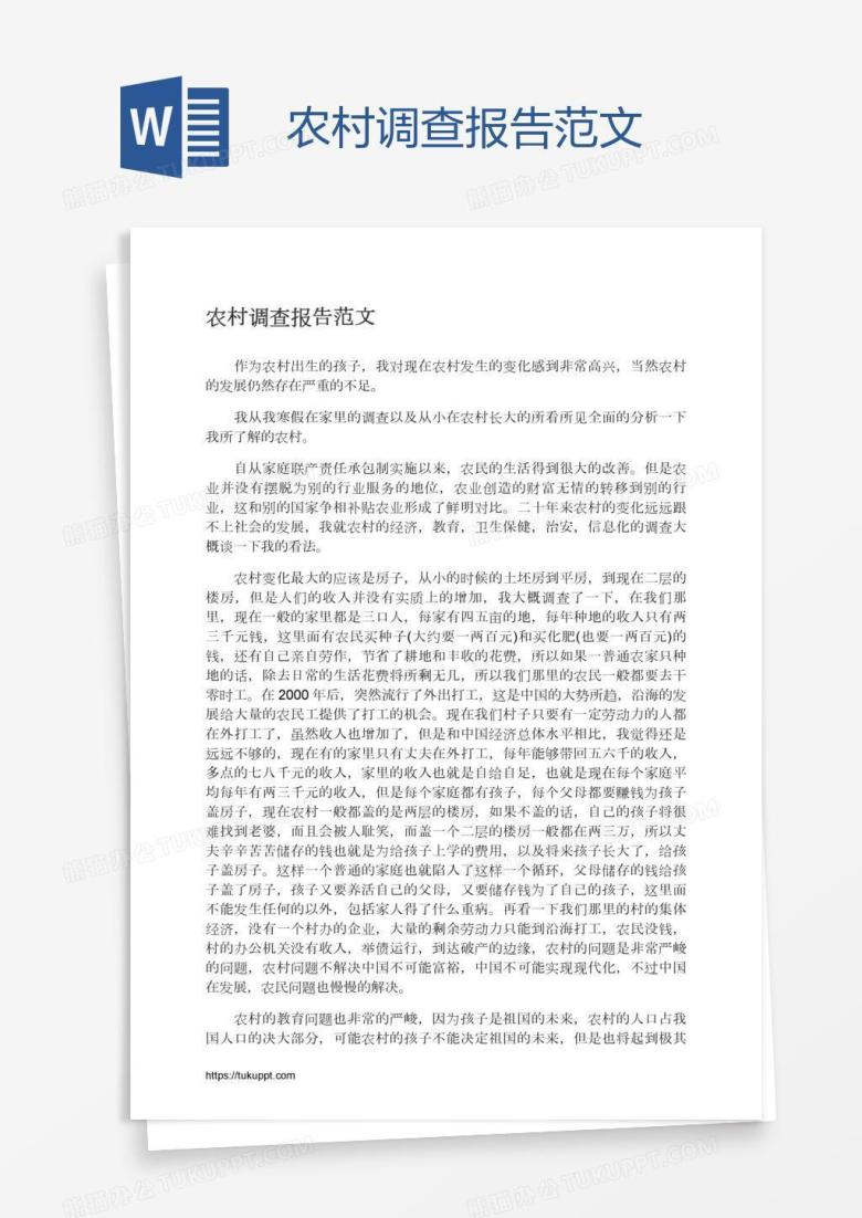 农村调查报告范文