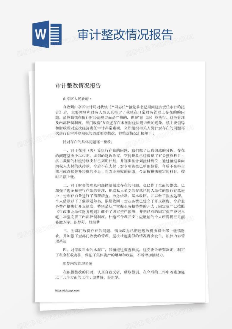 审计整改情况报告
