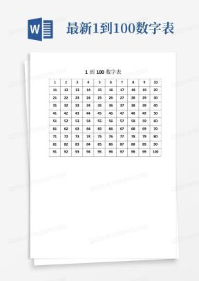 数字表Word模板_数字表Word模板下载_熊猫办公