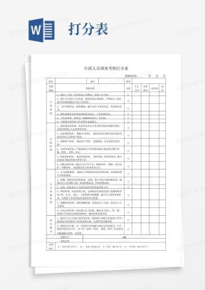 打分表Word模板_打分表Word模板下载_熊猫办公