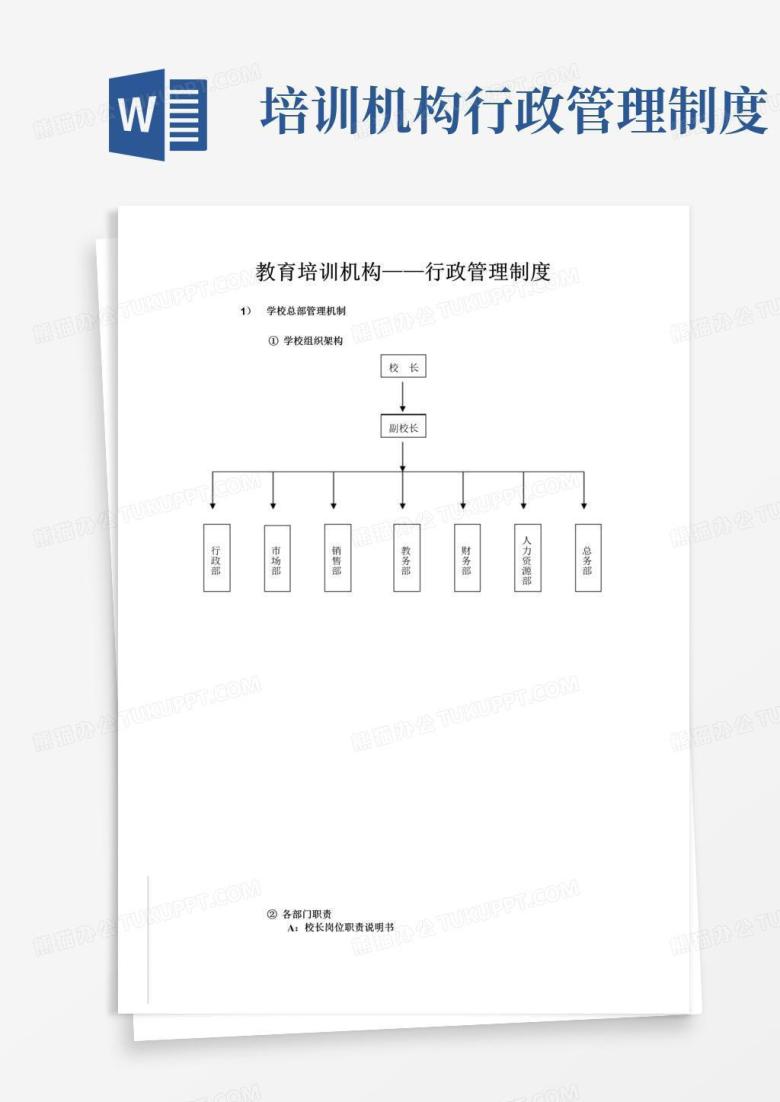 大气版教育培训机构&mdash;&mdash;行政管理制度