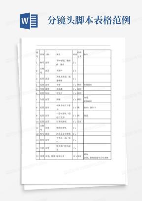 分镜表Word模板_分镜表Word模板下载_熊猫办公