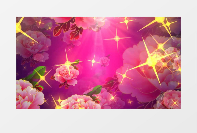 阳光温馨牡丹星光背景视频（有音乐）