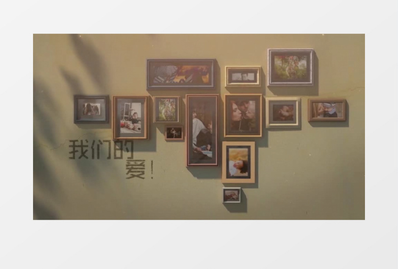 怀旧回忆墙上相册展示ae视频模板