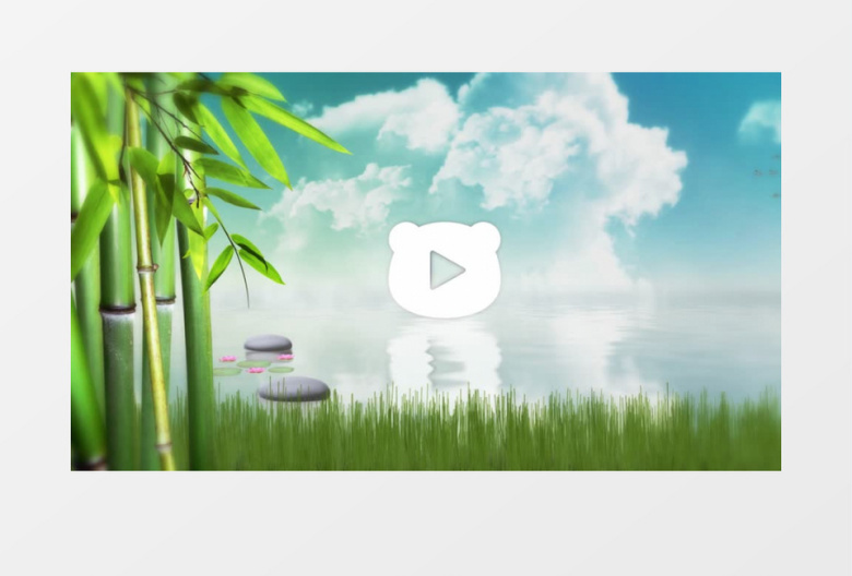 竹林湖水蝴蝶飞舞自然LOGO展示视频AE模板