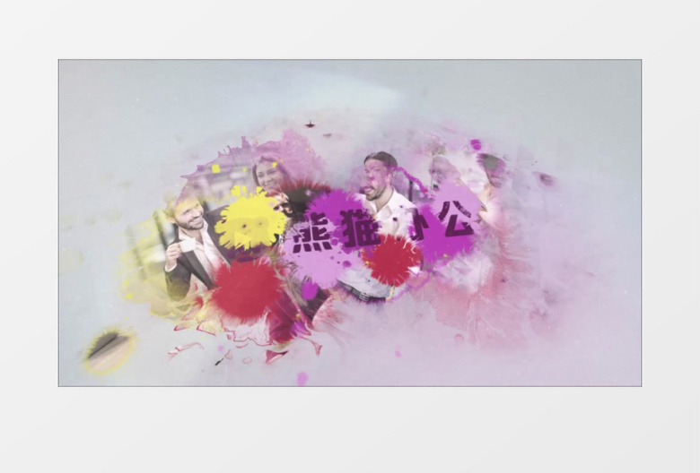 水墨滴落遮罩图片Logo动画AE视频模板