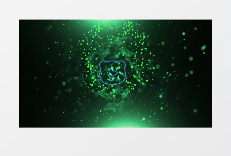 绿色粒子波纹LOGO动画AE模板