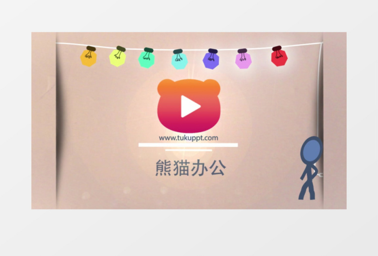 火柴人圣诞节日贺卡片头ae模板