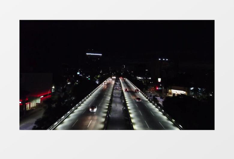 城市夜景公路推镜头实拍视频