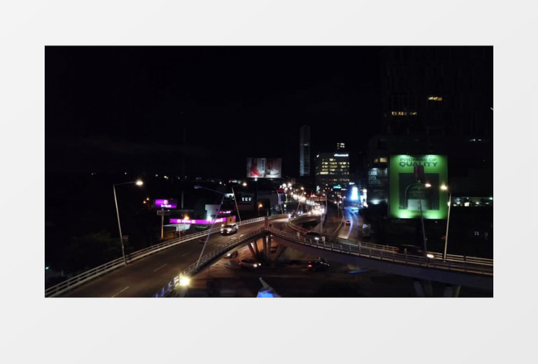 城市公路夜景展示实拍视频