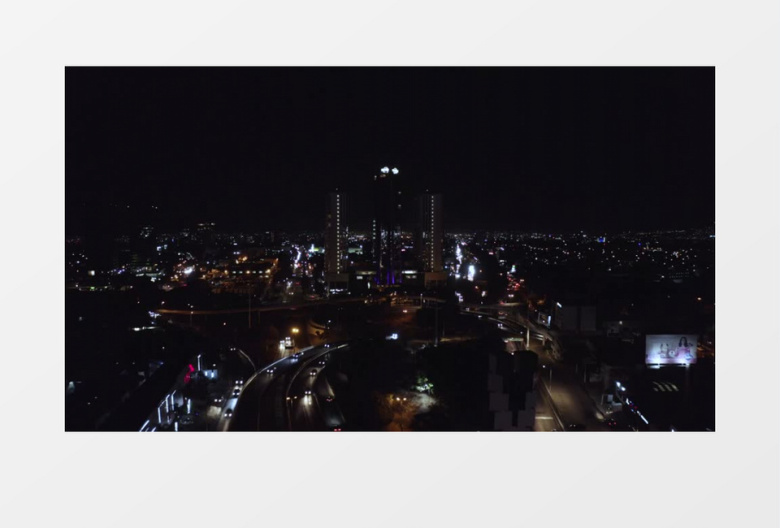 城市夜景航拍推镜头实拍视频