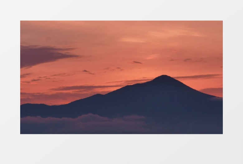 傍晚日落晚霞高山轮廓风景视频