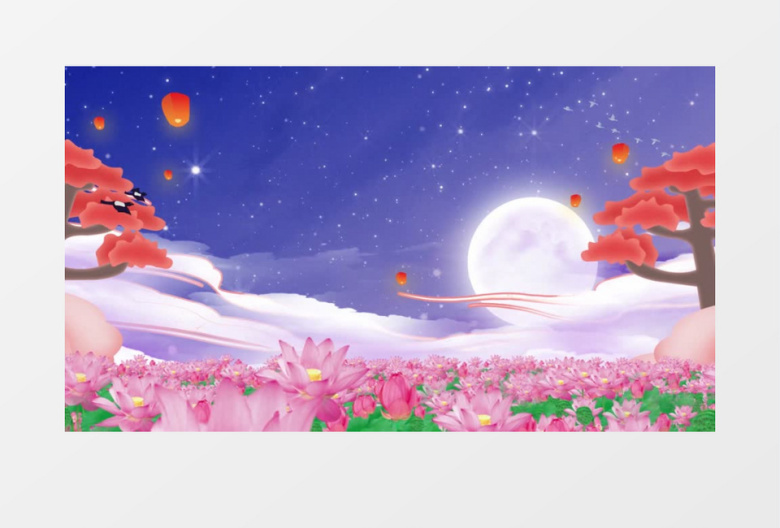 唯美夜色鲜花背景素材