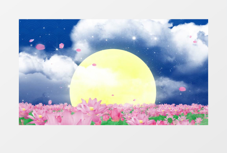 晴朗皓月当空唯美背景视频