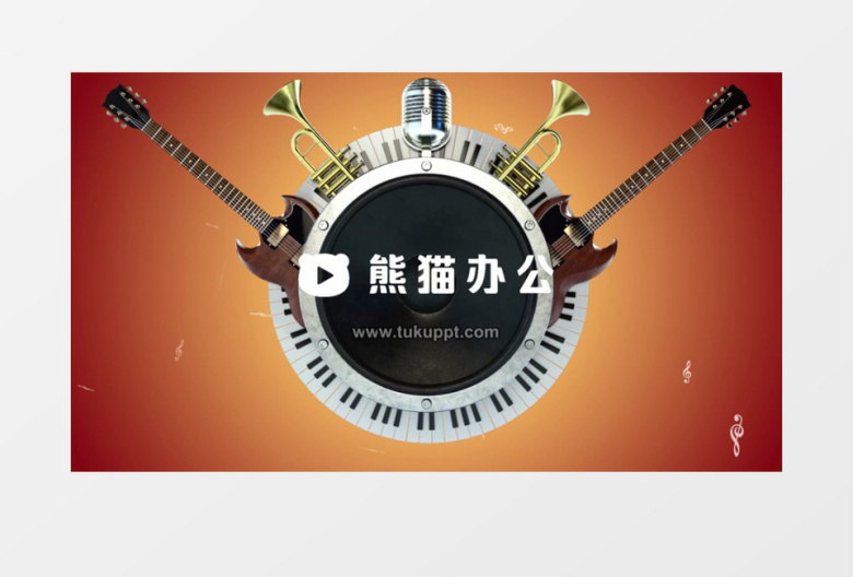 创意音乐吉他logo展示片头会声会影模板