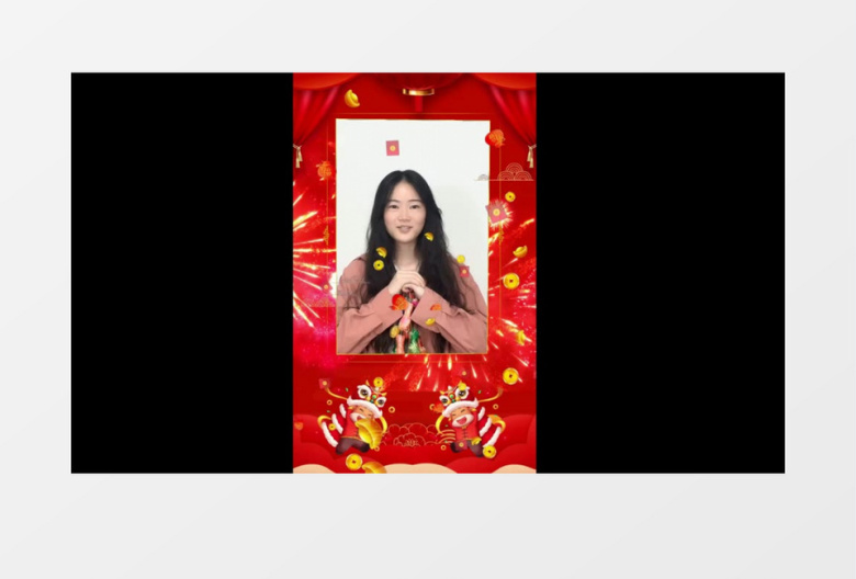 2021竖版元旦新年祝福边框会声会影模版