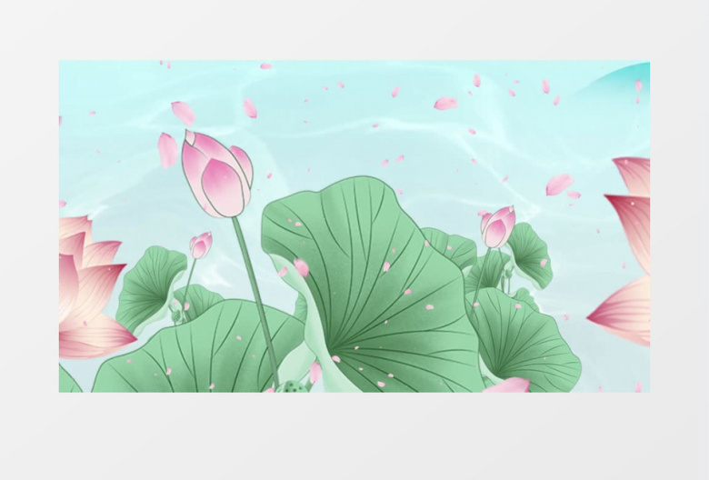 清新古风荷花二十四节气背景视频
