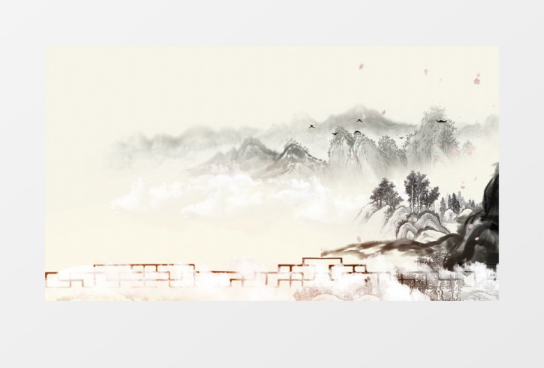 中国风水墨宣传背景视频