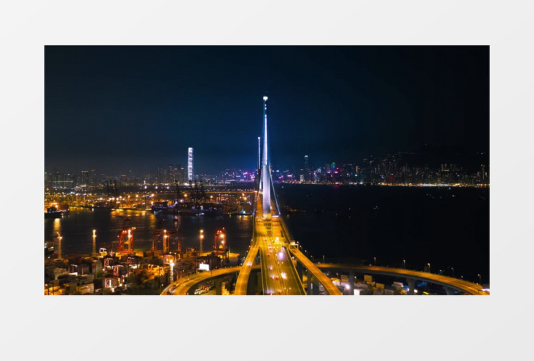 延时拍摄城市的夜景和交通实拍视频素材
