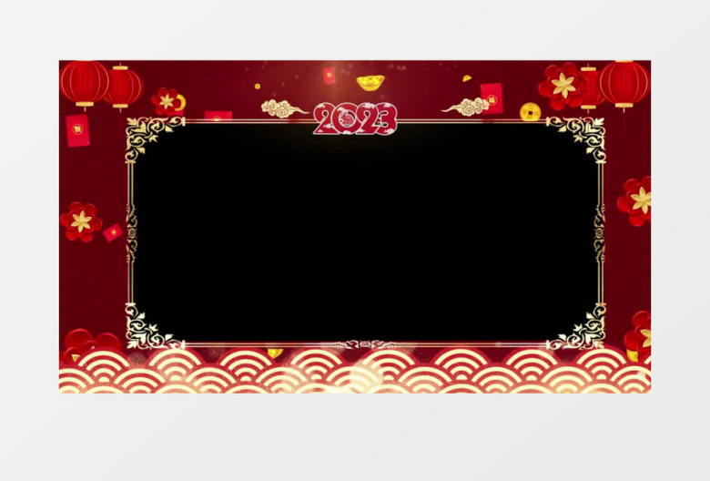 4K新春兔年喜庆边框后期素材