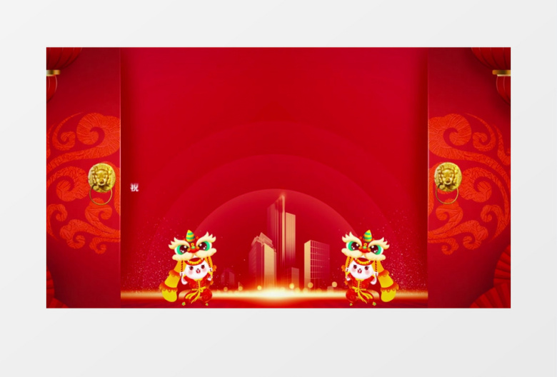 2023兔年恭贺新春送祝福快闪开场AE模板