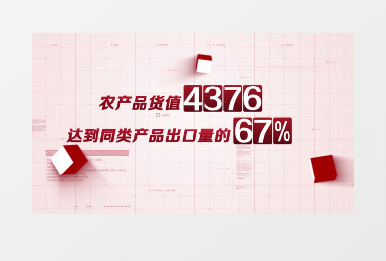 视频安全红色文字数据展示ae模板