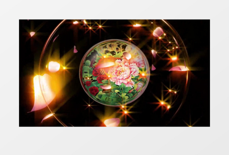 牡丹水晶背景视频（有音乐）