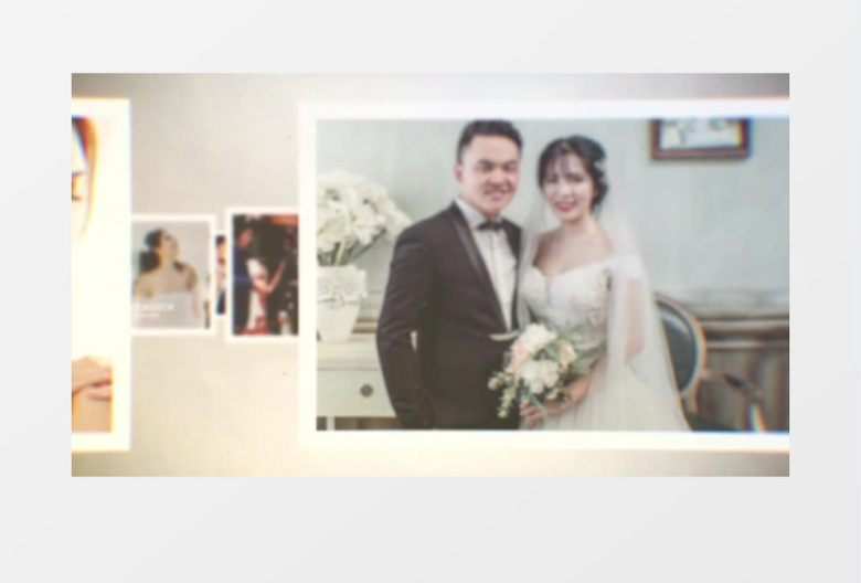 唯美照片浪漫婚礼空间切换幻灯片ae模板