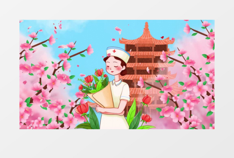 卡通武汉解封春暖花开AE模板