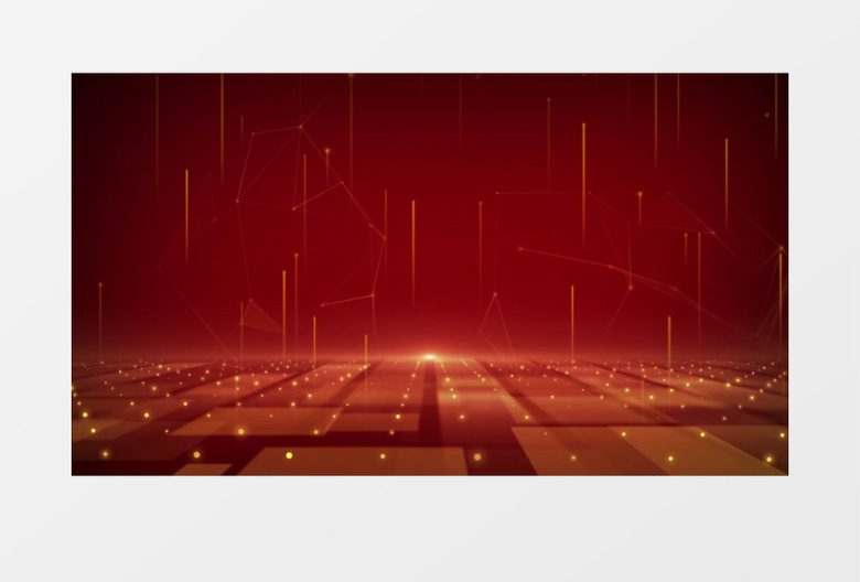 红色创意科技点线光三维背景视频素材有音乐