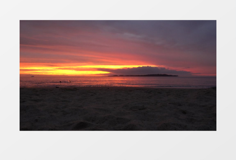 傍晚夕阳和海面景色实拍视频素材