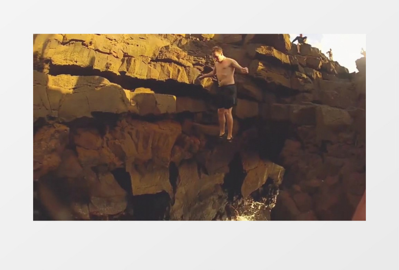 极限挑战近景攀岩跳水实拍视频素材