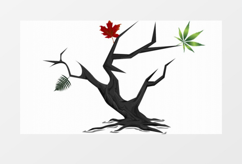 动画图模拟冬天树叶掉落现象视频素材