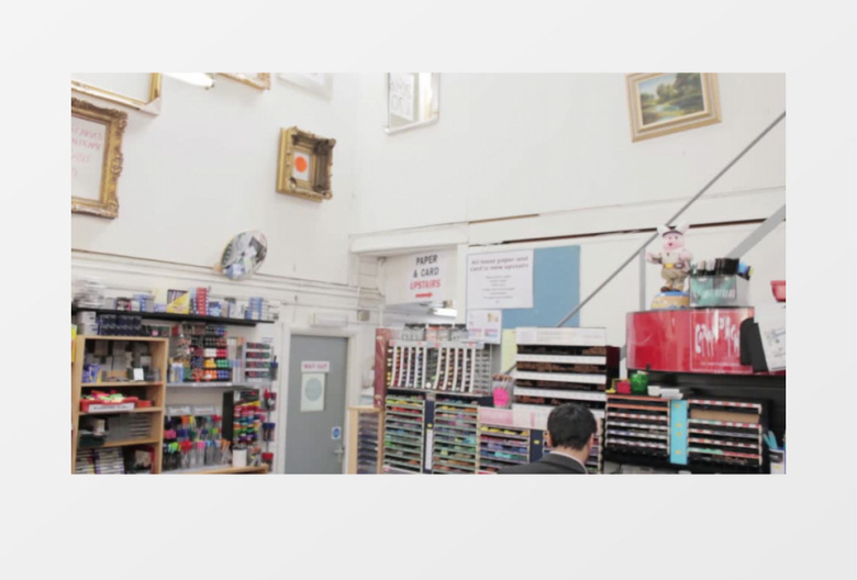 高清实拍文具店里的景象实拍视频素材