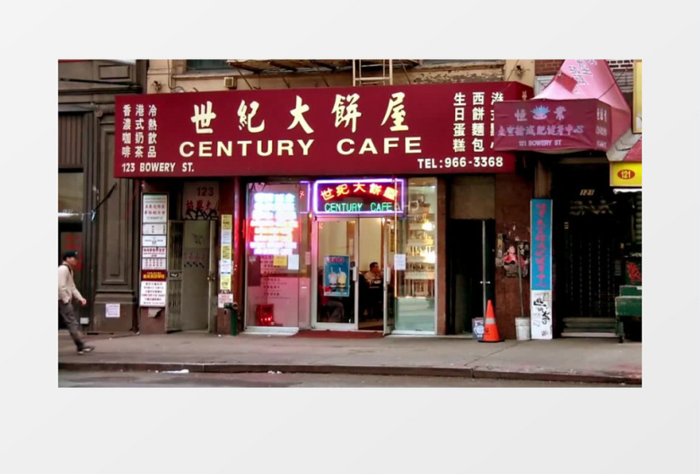 唐人街建筑餐厅灯光实拍视频素材