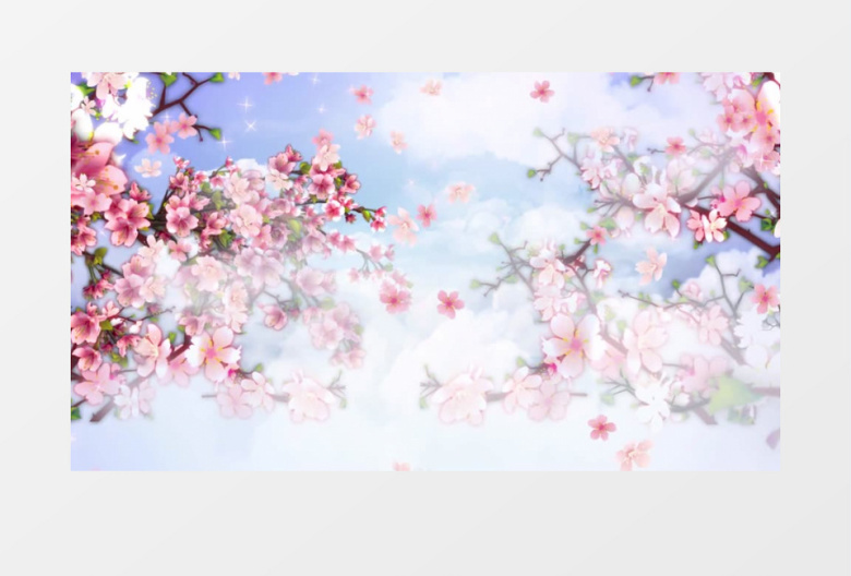 浪漫清新桃花盛开背景视频素材