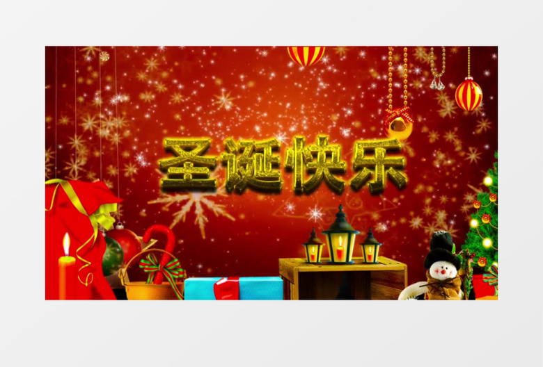 雪花飞舞钟声响起庆祝圣诞快乐背景视频