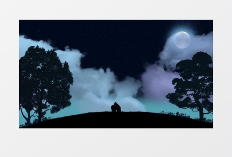 唯美月光夜色月上柳梢头人约黄昏后背景视频