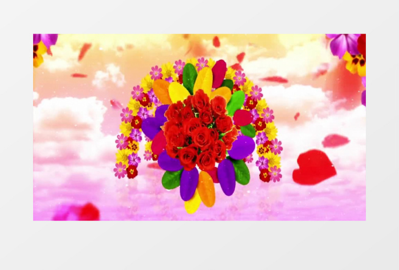 民族二人转秧歌打鼓花朵(有音乐)背景视频