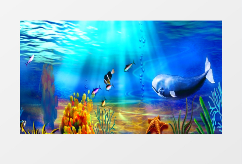梦幻卡通海底生物背景素材