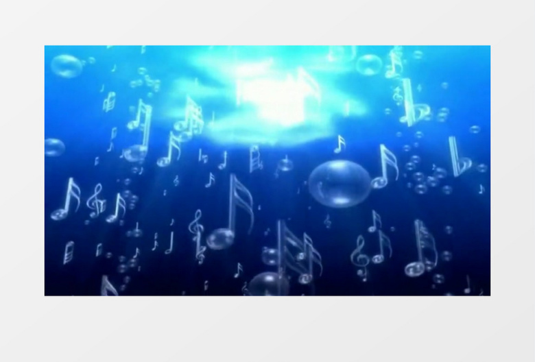 蓝色水泡音符背景视频素材