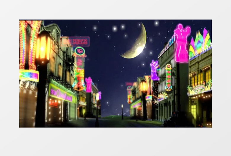 夜上海霓虹灯舞台背景视频