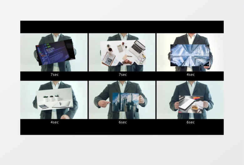 公司员工手拿白板白纸宣传推广介绍展示企业AE模板