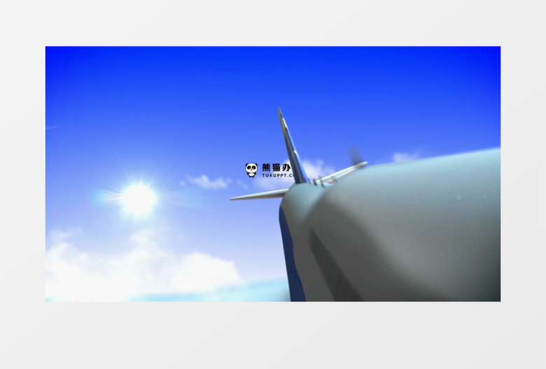 飞机穿过天空白云企业宣传logo片头模板AE模板